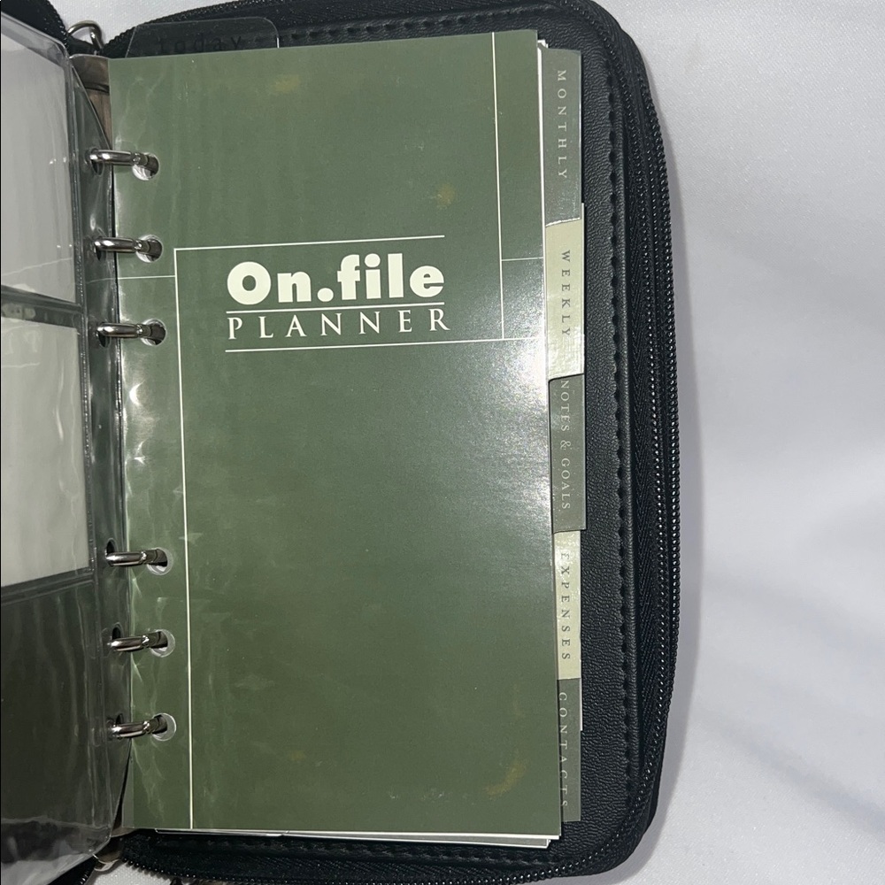 On File Black Leather Wristlet Planner - Picture 5 of 6